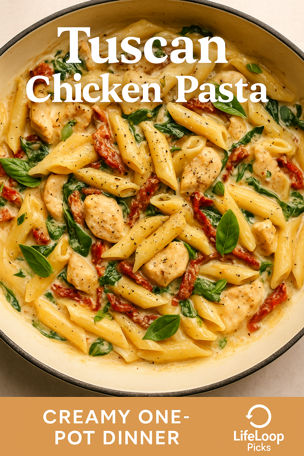 One-Pot Tuscan Chicken Pasta – Creamy Dinner Delight