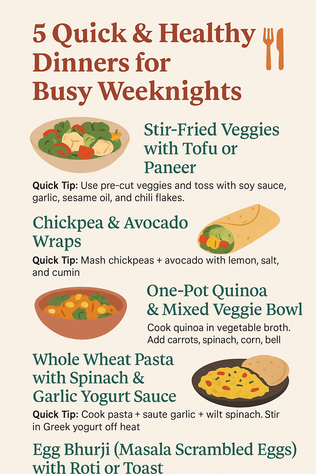 5 Quick & Healthy Dinners for Busy Weeknights