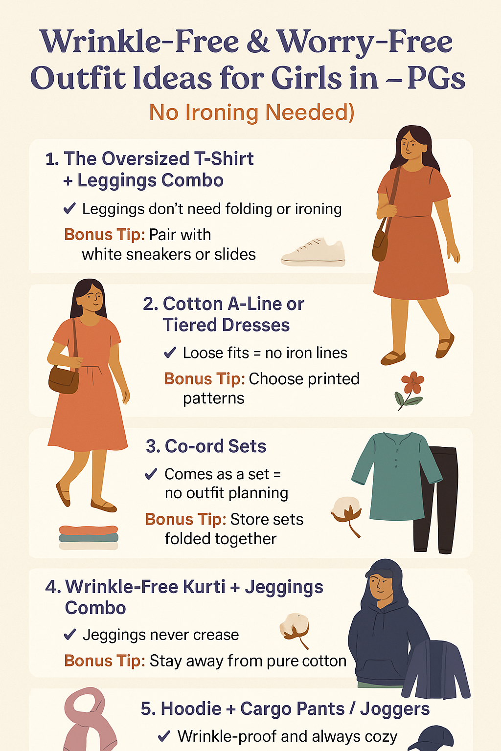 Wrinkle-Free & Worry-Free: Outfit Ideas for Girls in Hostels & PGs