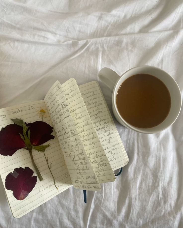 Example: A cozy journal with self worth journal prompts written inside.