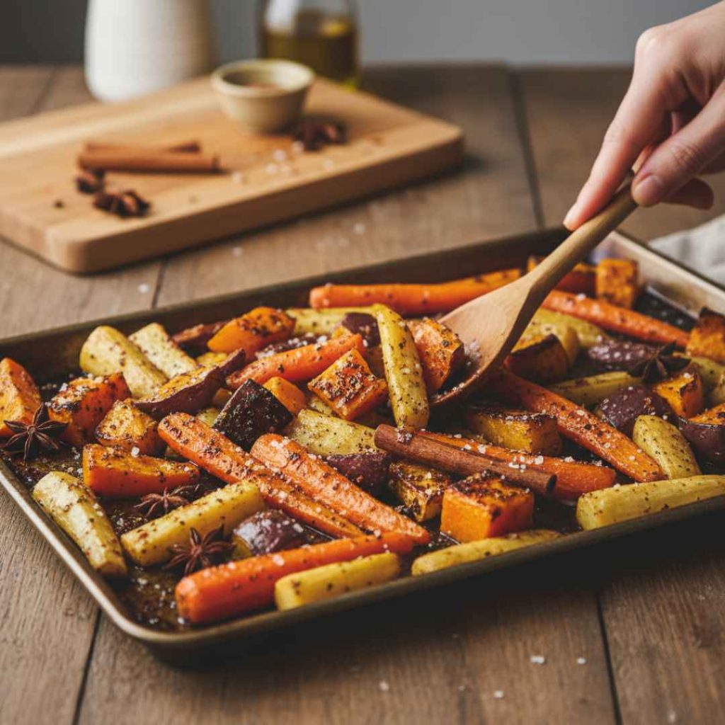 ROASTED ROOT VEGETABLES with Pumpkin Spice