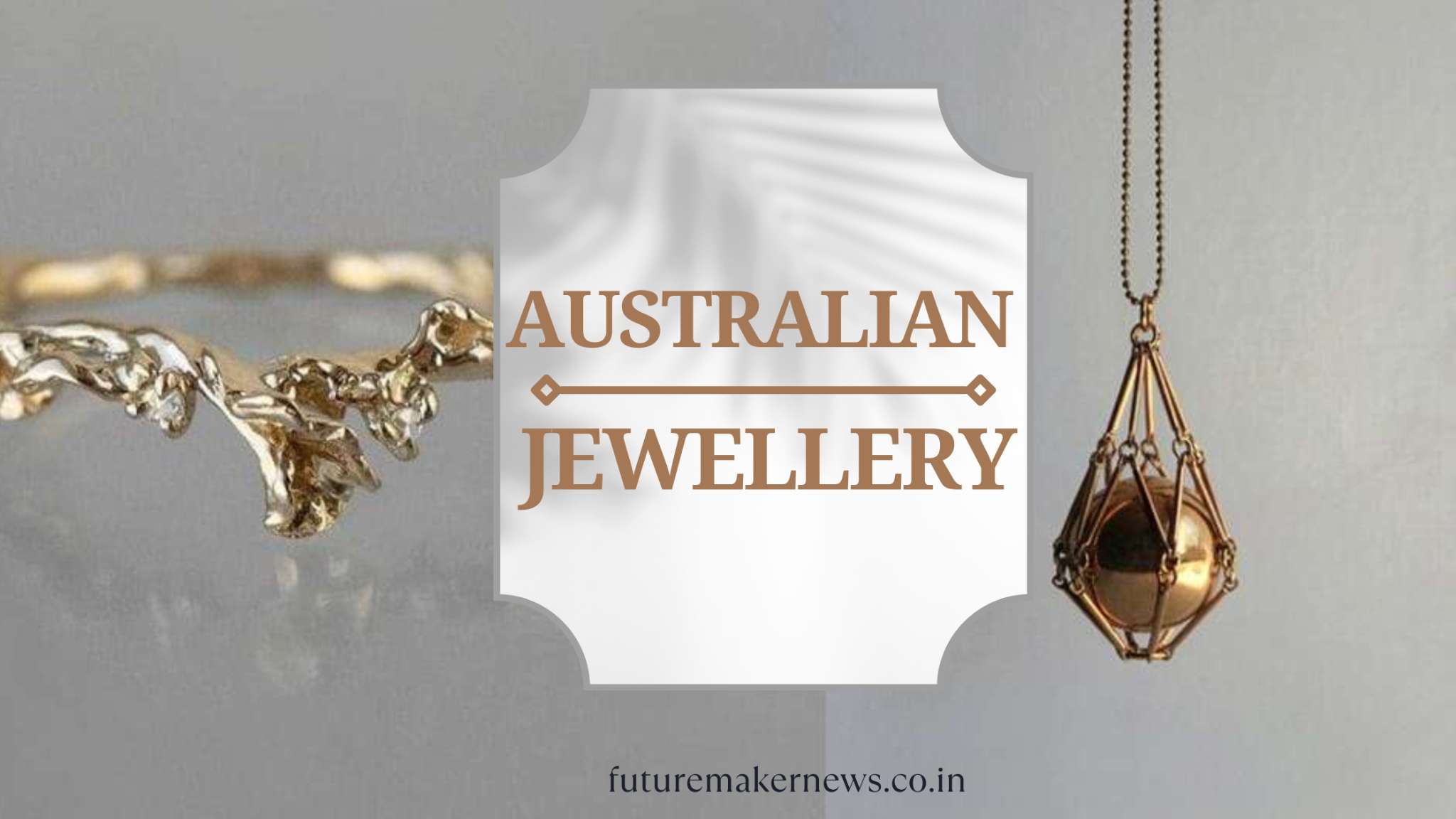 Alt Text: "Elegant Australian jewellery blog banner featuring a gold textured ring and a unique gold pendant on a neutral background."