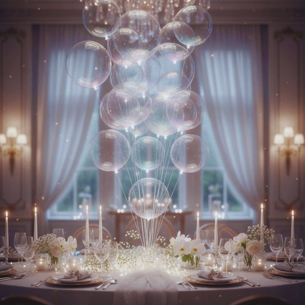 bubble-inspired party centerpiece