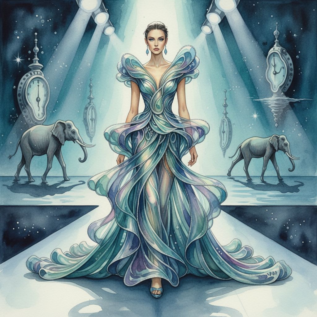 Iris van Herpen surreal 3D-printed fashion gown inspired by Salvador Dalí