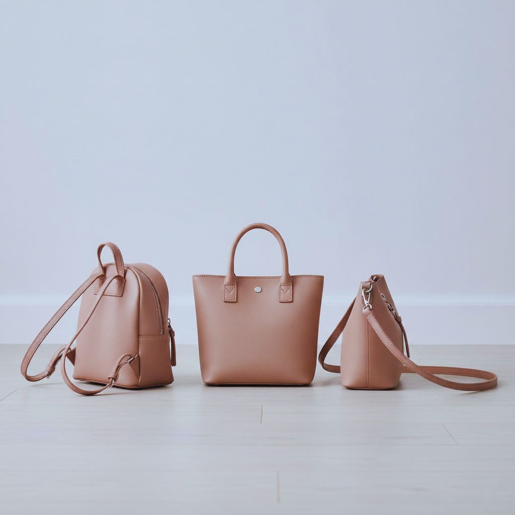 Senreve Mini Maestra convertible handbag in Italian leather with multiple wearing options and minimalist shape.