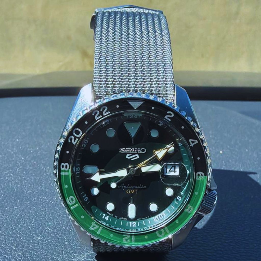Seiko 5 automatic watch styled with smart-casual outfit for Gen Z aesthetic.