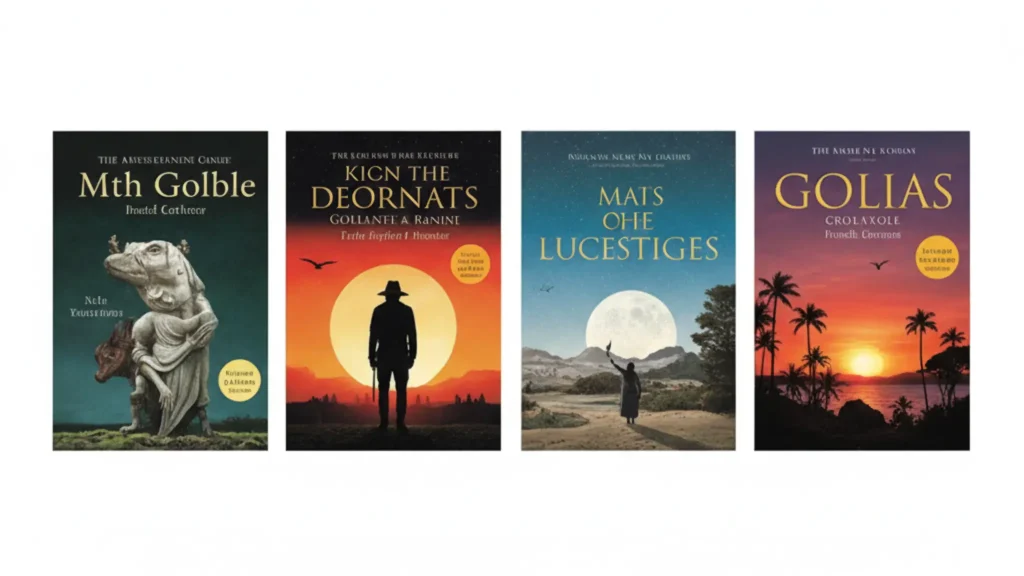 Book covers collage for October reading recommendations featuring dramatic landscapes and fantasy-inspired designs