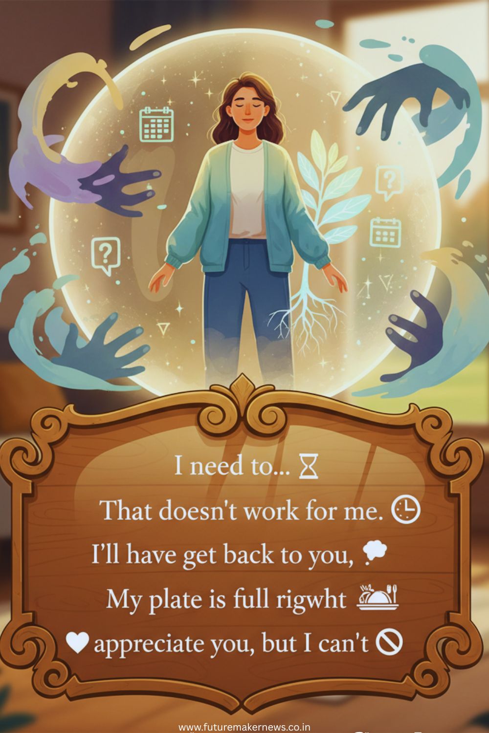 Flat lay of notepad titled “Boundaries = Peace” with coffee and pen on a calm minimalist desk setup.