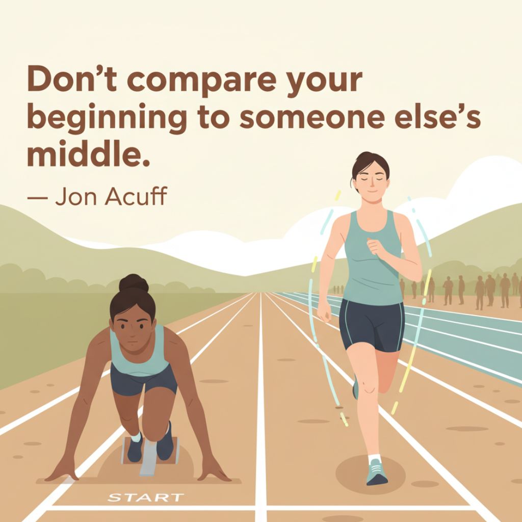 Motivational quote about avoiding comparison and focusing on your own journey.