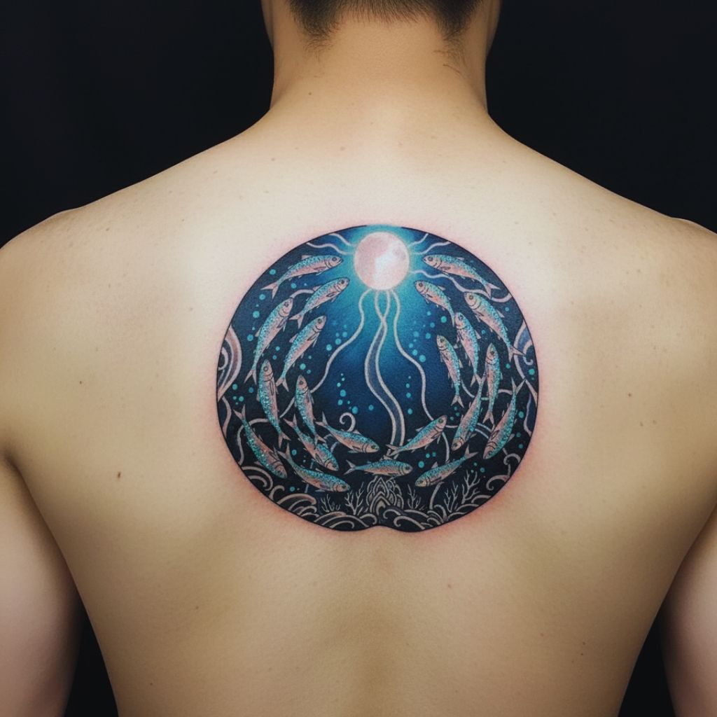 “Dreamy nights and moonlit waves — sardines under the stars.”