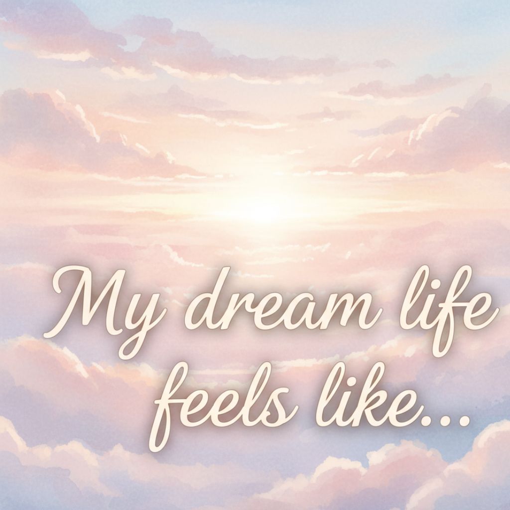 Manifestation quote about visualizing your dream life with calm sky imagery.