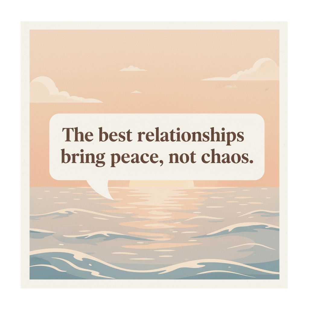 Quote about peaceful and stable love in healthy relationships.