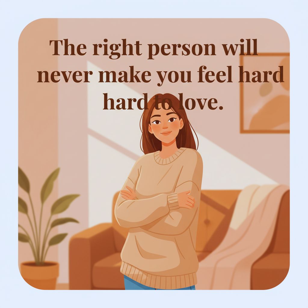 Quote about feeling loved and secure in healthy relationships.