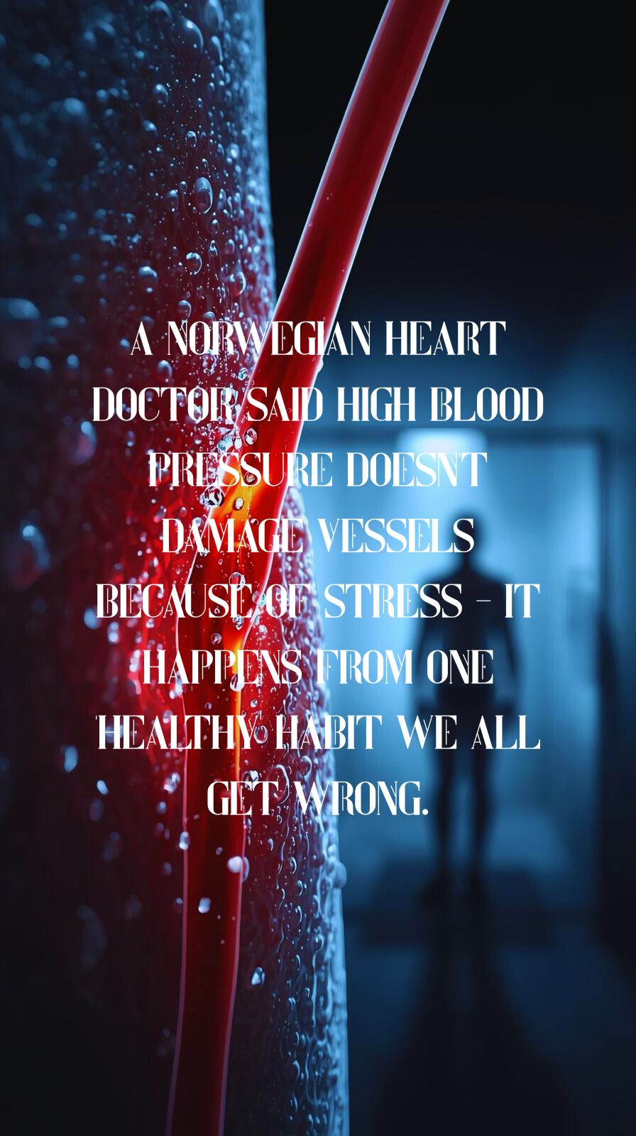 High-detail illustration of arteries constricting as cold water touches the skin, symbolizing cardiovascular stress from sudden temperature exposure.