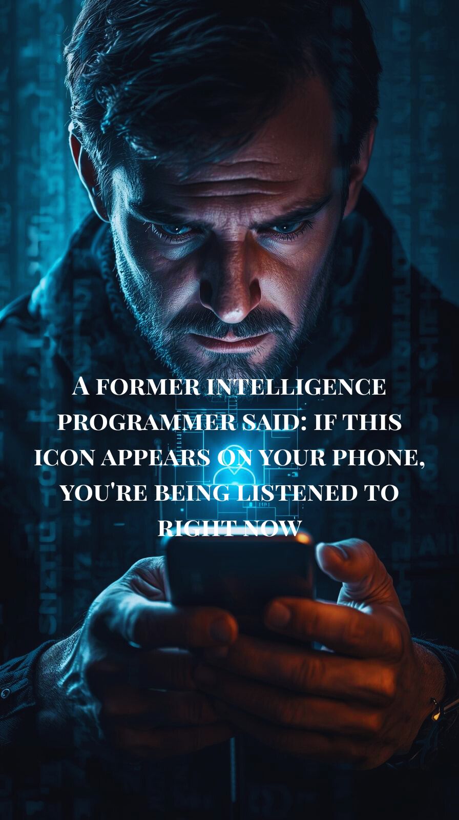 “Smartphone screen with a glitching network icon suggesting hidden surveillance.”