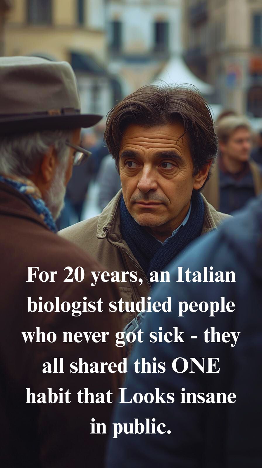 Person walking alone and gently talking to themselves, illustrating a science-backed habit that reduces stress and boosts immunity.