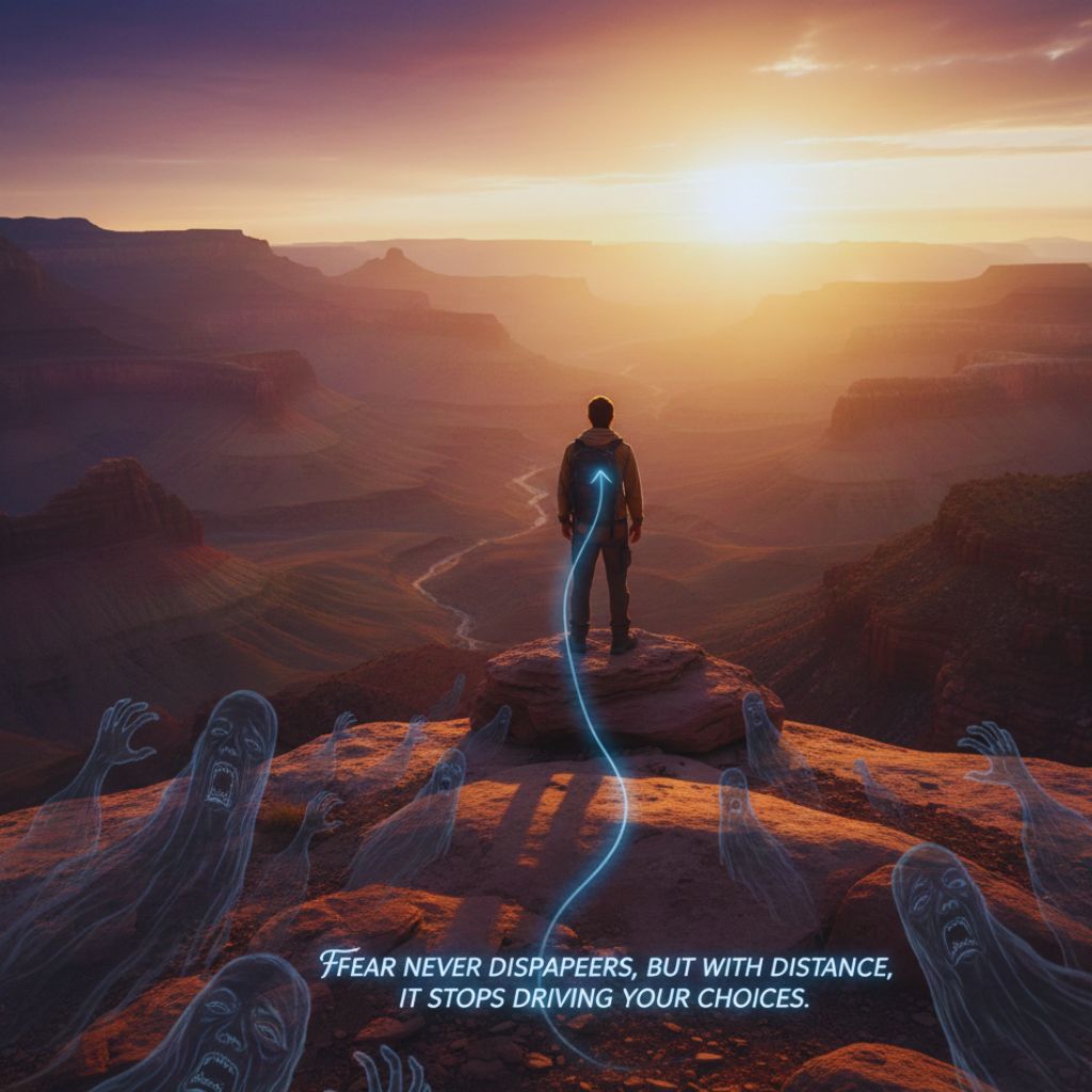 Fear never disappears, but with distance, it stops driving your choices.