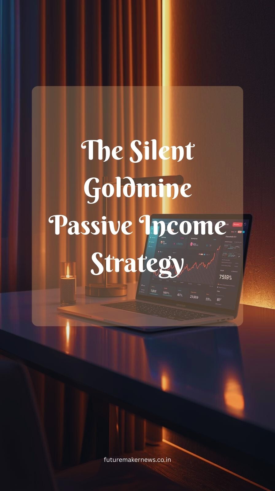 Laptop showing growing website traffic and digital template sales representing long-term passive income strategy.