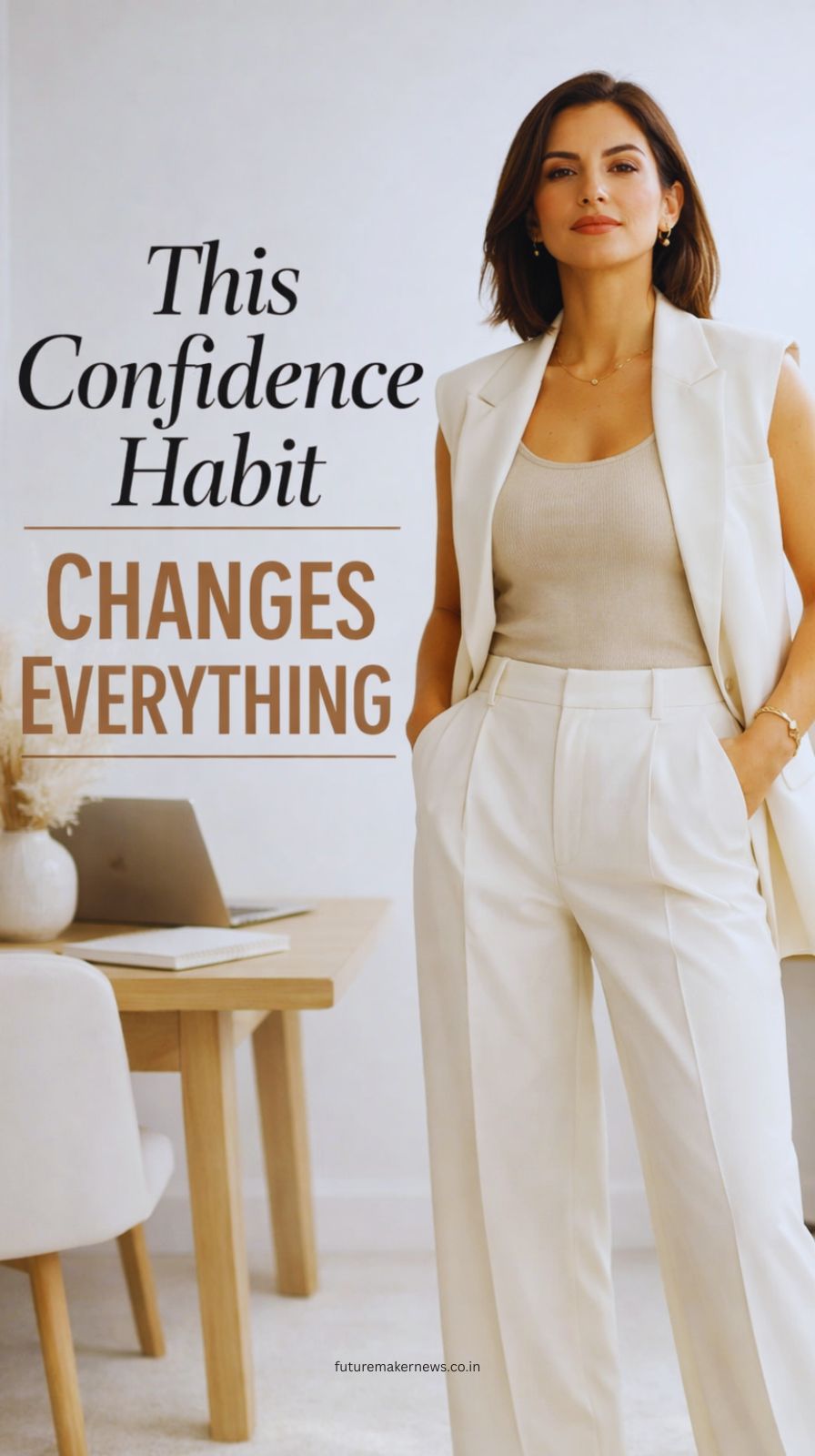 Confident woman with strong posture and polished appearance representing personal confidence and presence.