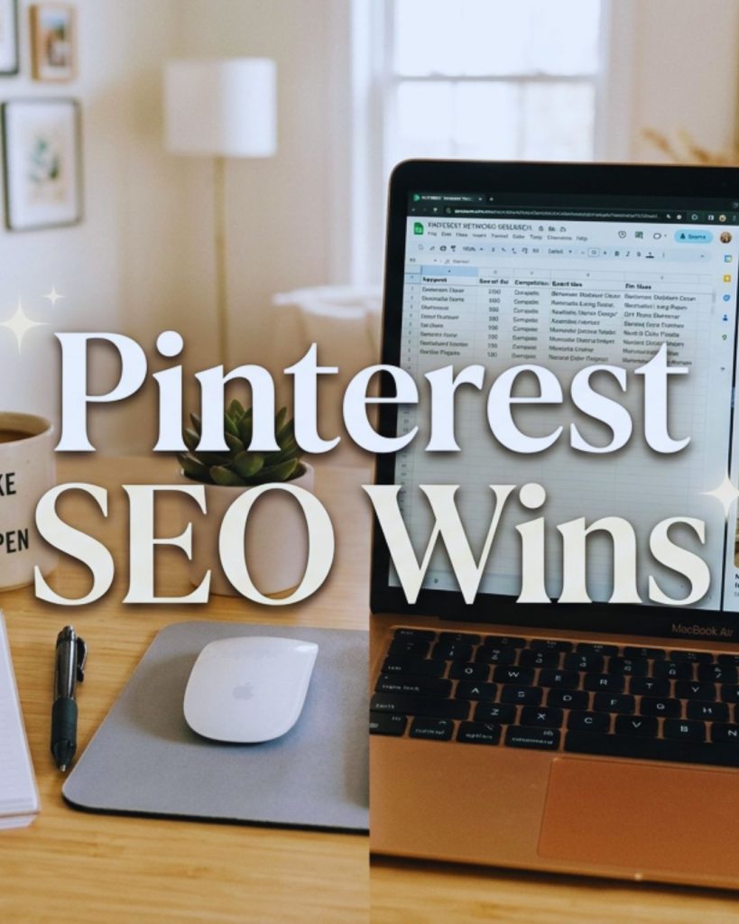 Pinterest SEO strategy with keyword research and optimized boards for better reach.