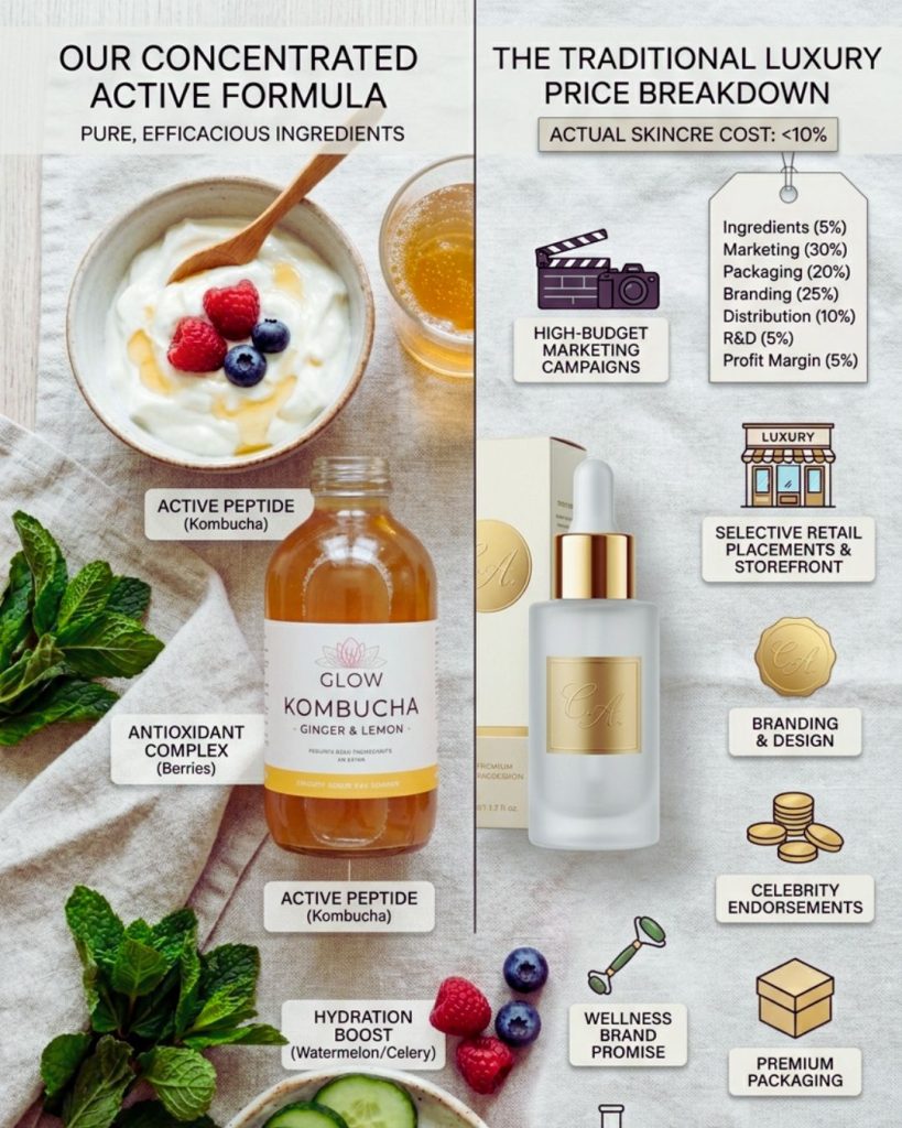 You’re not just paying for skincare—you’re paying for the story around it.