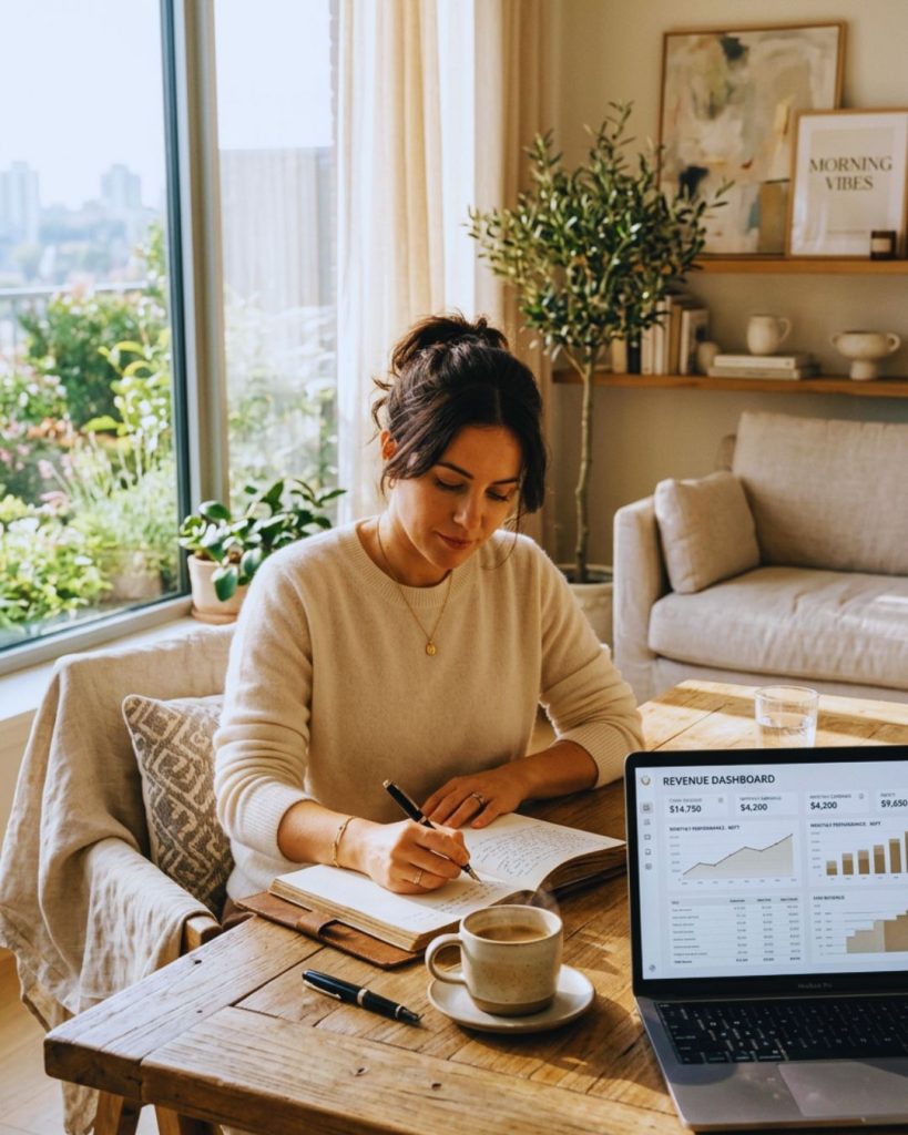 Peaceful wealthy lifestyle representing financial independence and smart money habits