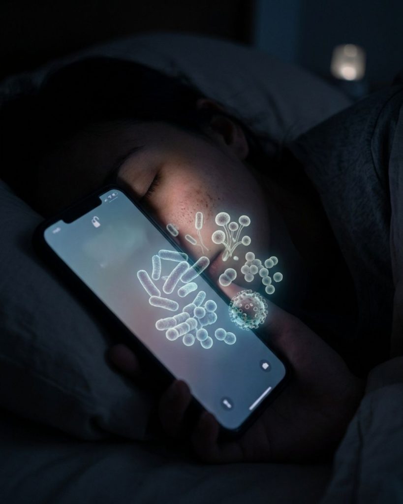 Smartphone bacteria transferring to skin causing breakouts