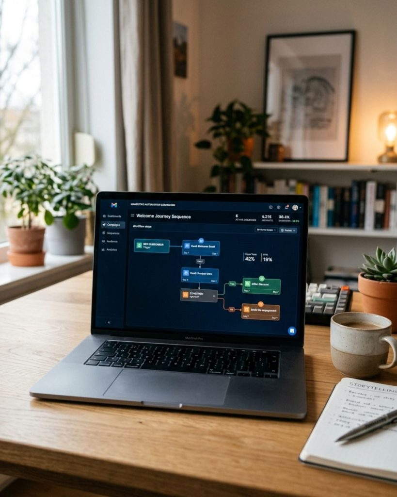 Automated email marketing sequence dashboard for nurturing leads