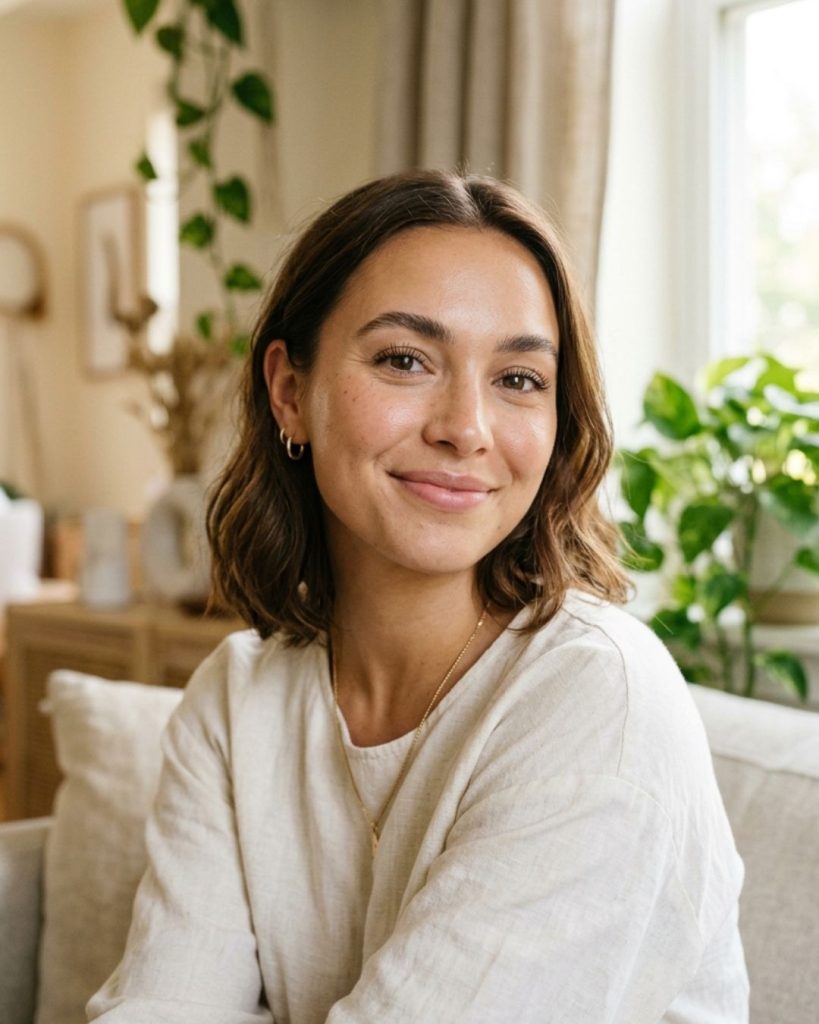 Natural beauty look with groomed brows and lashes showing low maintenance routine