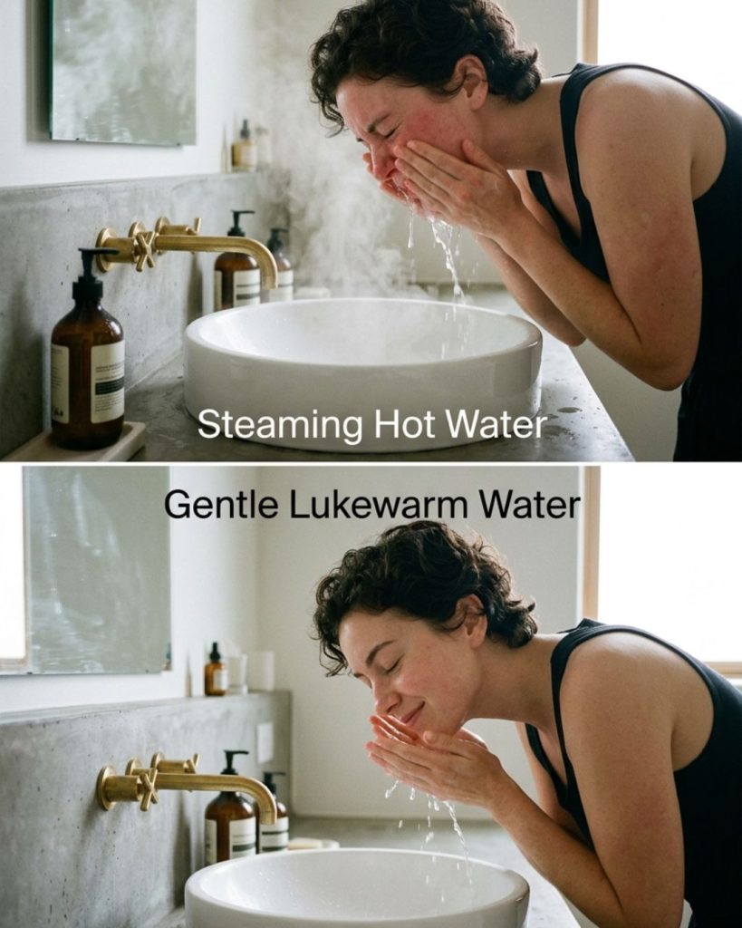 Washing face with hot vs lukewarm water and its effect on skin barrier